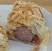 Sausage and caramelised onion pastry - delicious