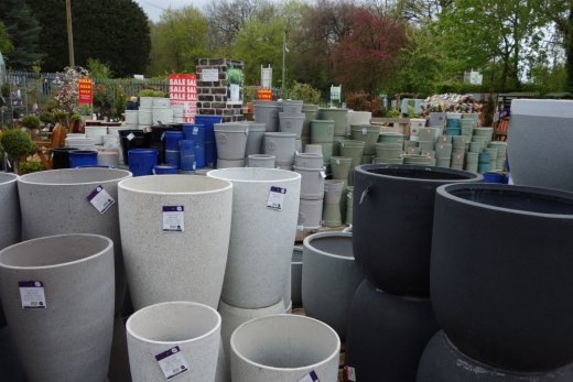Plant pots at Coventry Garden Centre