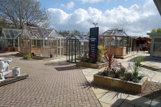 greenhouse display at Dobbies Cirencester