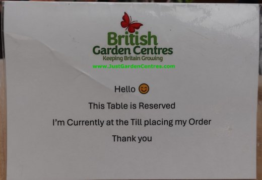 Table reserved notice