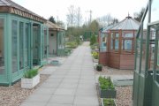 A view of the garden buildings for sale