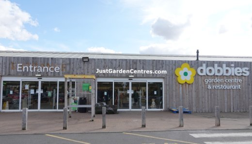 Entrance to Dobbies Garden Centre Royston