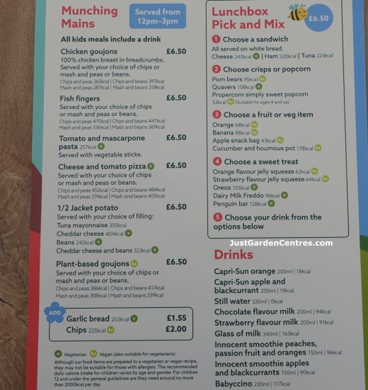 Children's Menu at Dobbies Royston