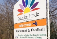 Entrance sign to Garden Pride garden centre