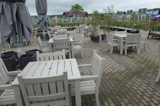 Outdoor cafe seating at Stratord Garden Centre