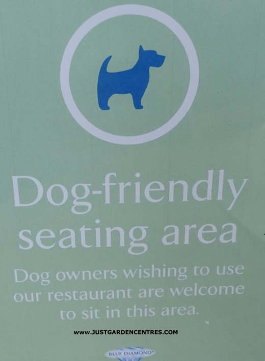 Dog Friendly notice at Worlds End Garden Centre